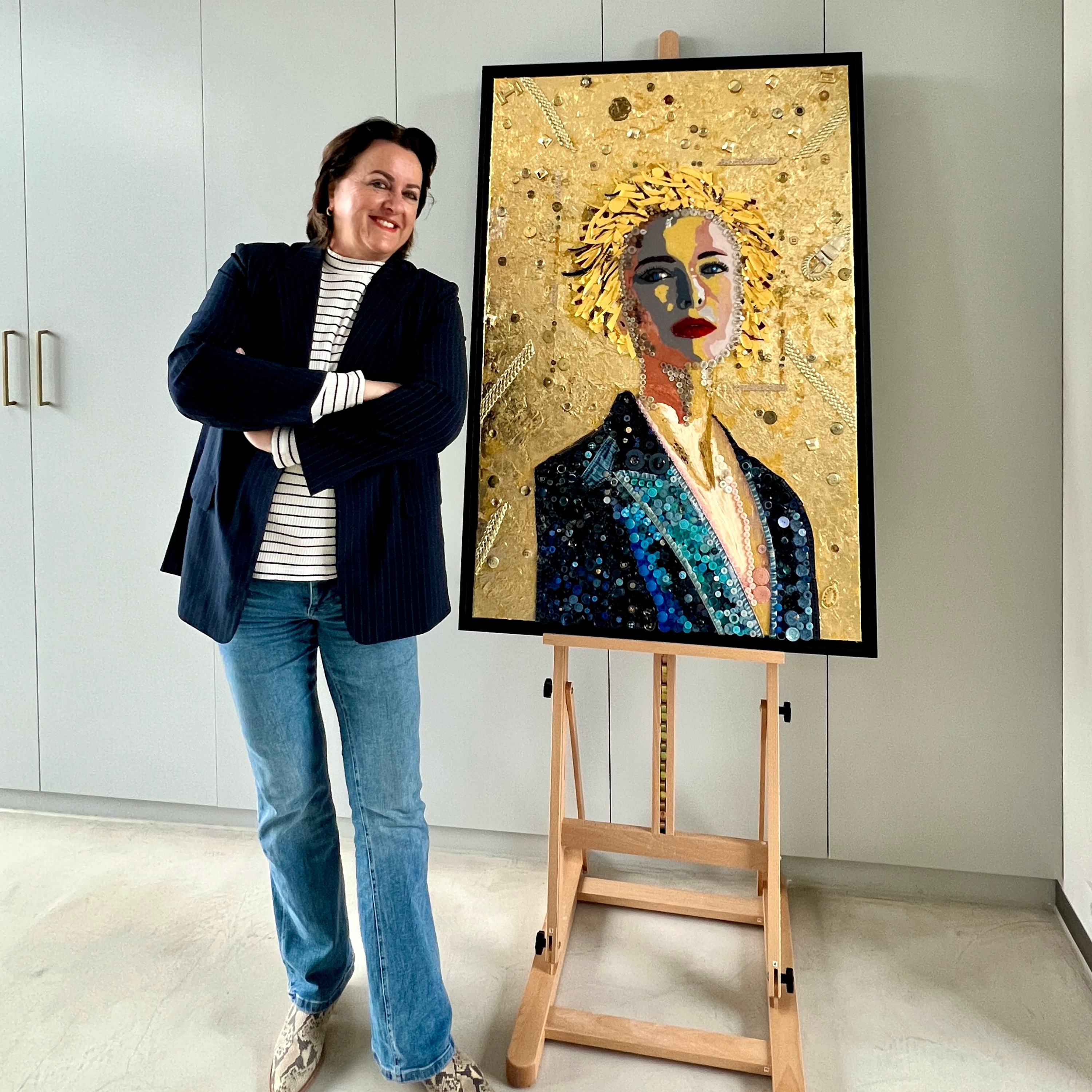 Kunst van gerecyclede materialen voor aan de muur in Nederland.