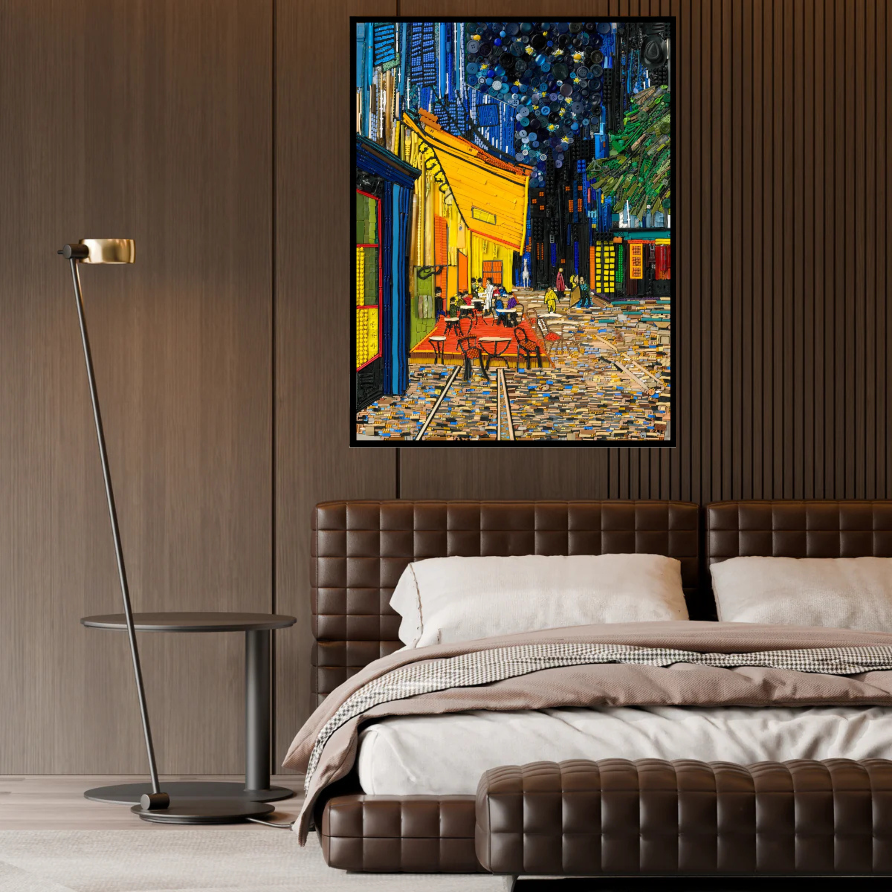Wooninspiratie met handgemaakt kunstwerk en natuurlijke materialen.