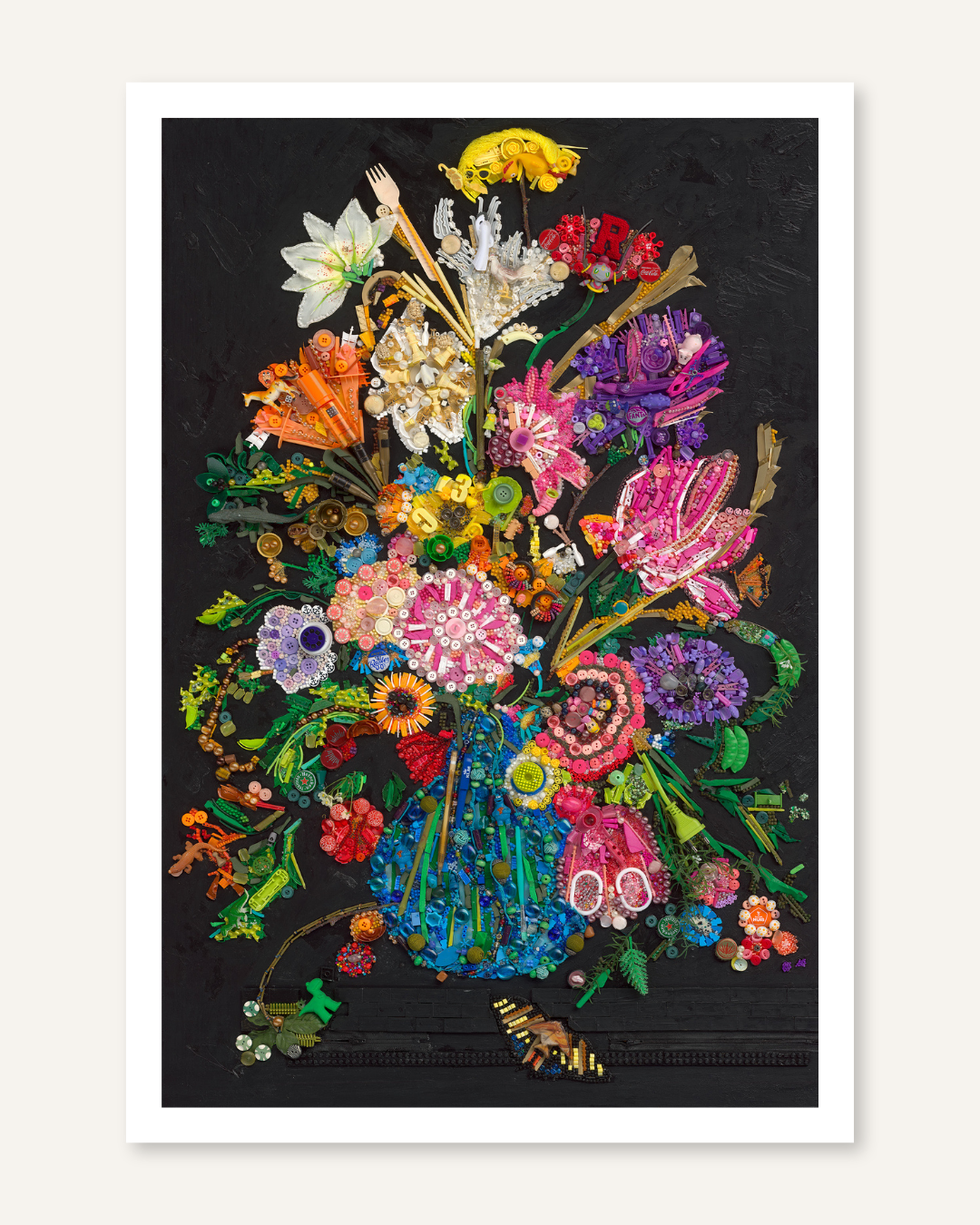 FLOWERS IN A BLUE VASE