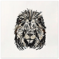 Duurzaam kunstwerk van gerecycled plastic, The Lion Limited Edition. 3D kunstwerk ingescand op canvas in een prachtige zwarte baklijst.