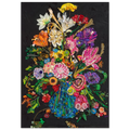Duurzaam kunstwerk van duizenden plastic restmaterialen, Flowers in a Blue Vase. Limited Edition print op canvas in een zwarte baklijst.