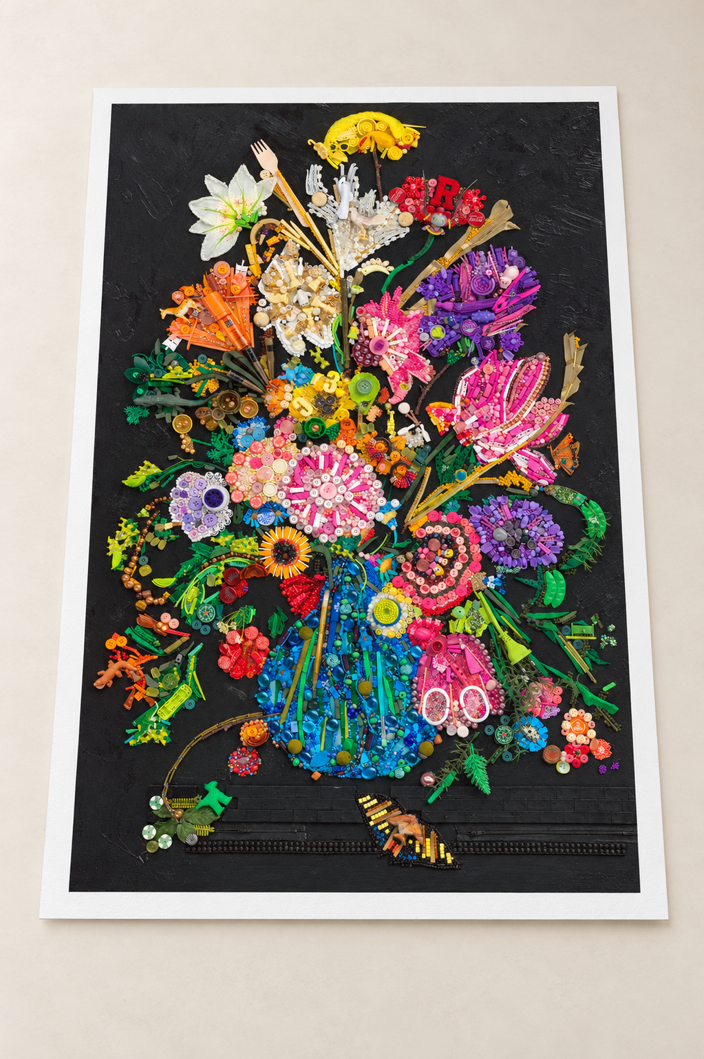 FLOWERS IN A BLUE VASE
