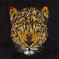 Duurzaam kunstwerk van plastic restmaterialen - Leopard in Gold, limited edition print
