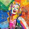 Duurzaam kunstwerk van plastic restmaterialen en mixed media - Marilyn Monroe -  Limited Edition print