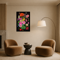 Duurzaam kunstwerk van Maaike van Wijk Art: Flowers in a Green Vase.