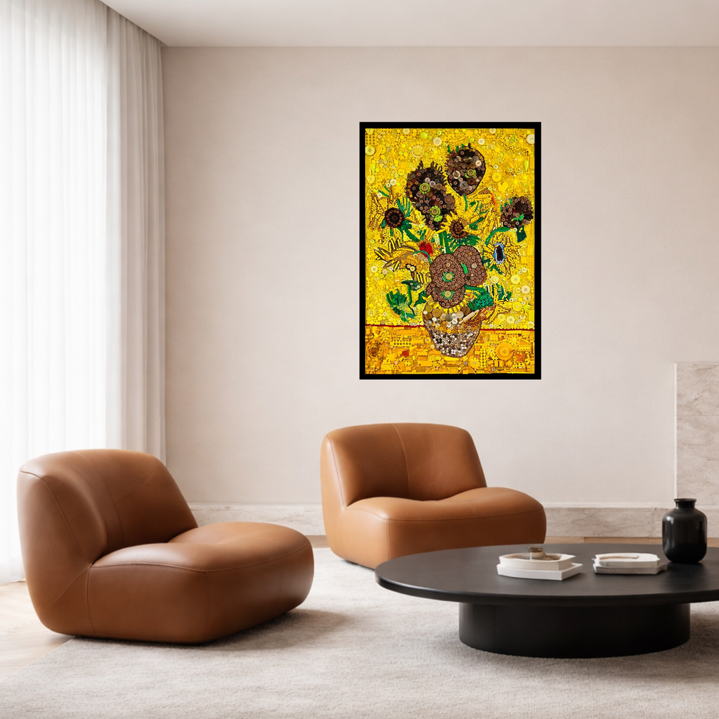 Duurzaam kunstwerk van Maaike van Wijk Art: Sunflowers.