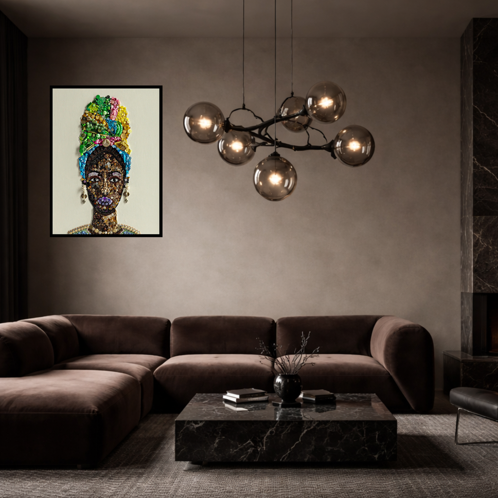 Duurzaam kunstwerk van Maaike van Wijk Art: African Woman.