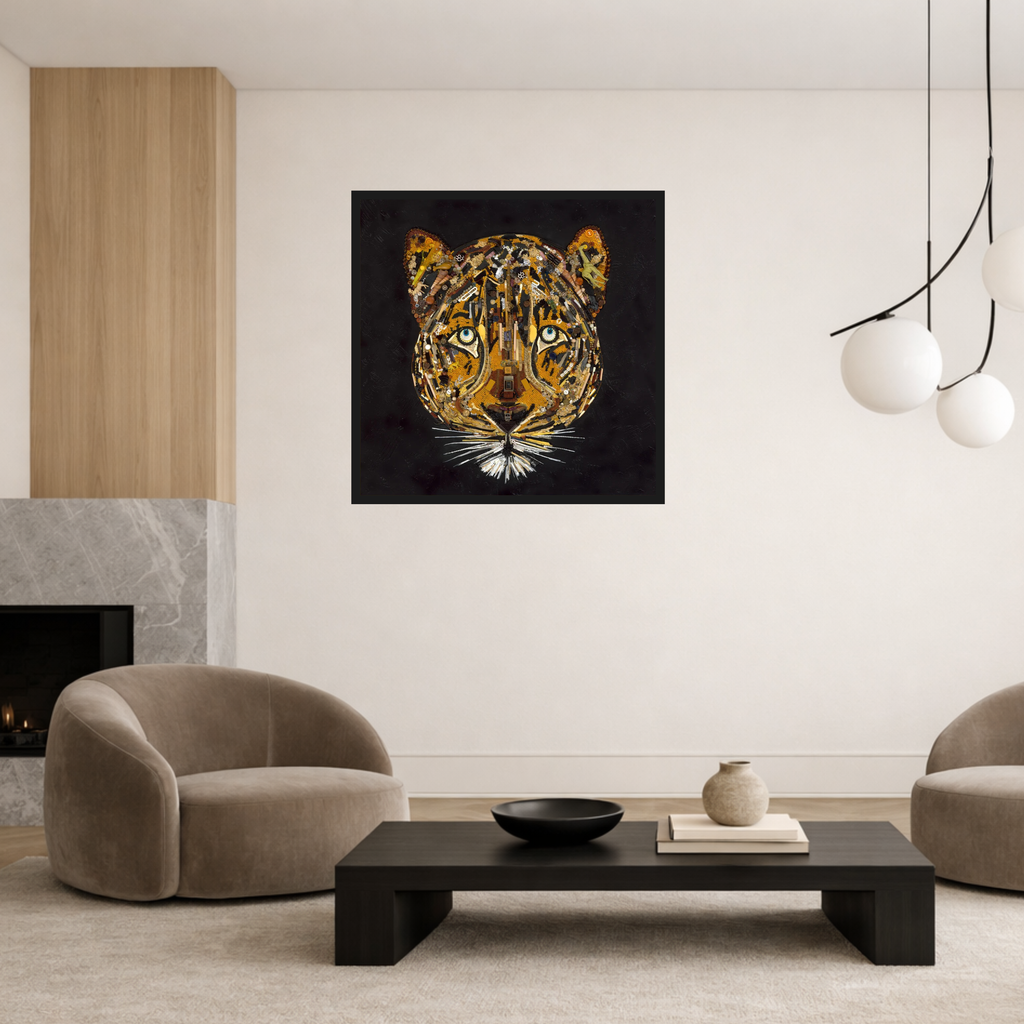 Duurzaam kunstwerk van Maaike van Wijk Art: Lion in Gold.