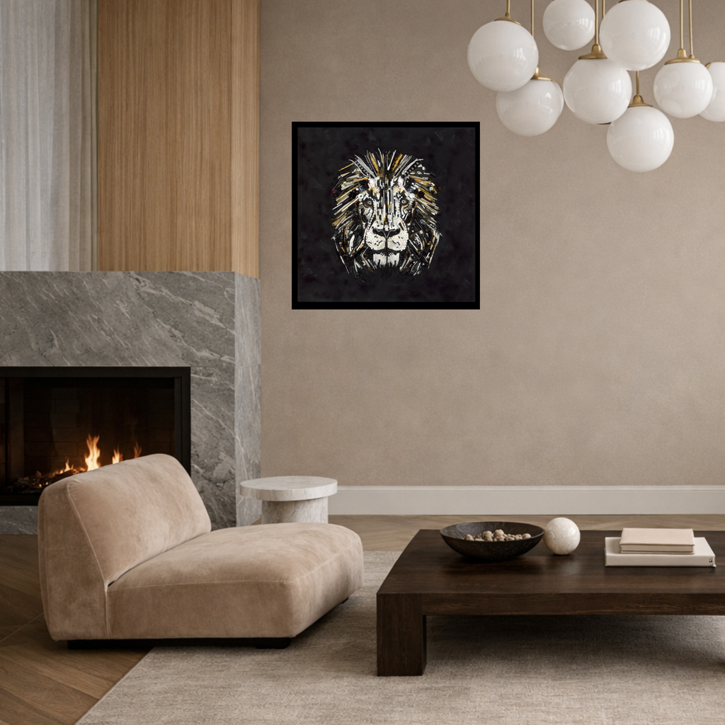 Duurzaam kunstwerk van Maaike van Wijk Art: Lion in Gold.