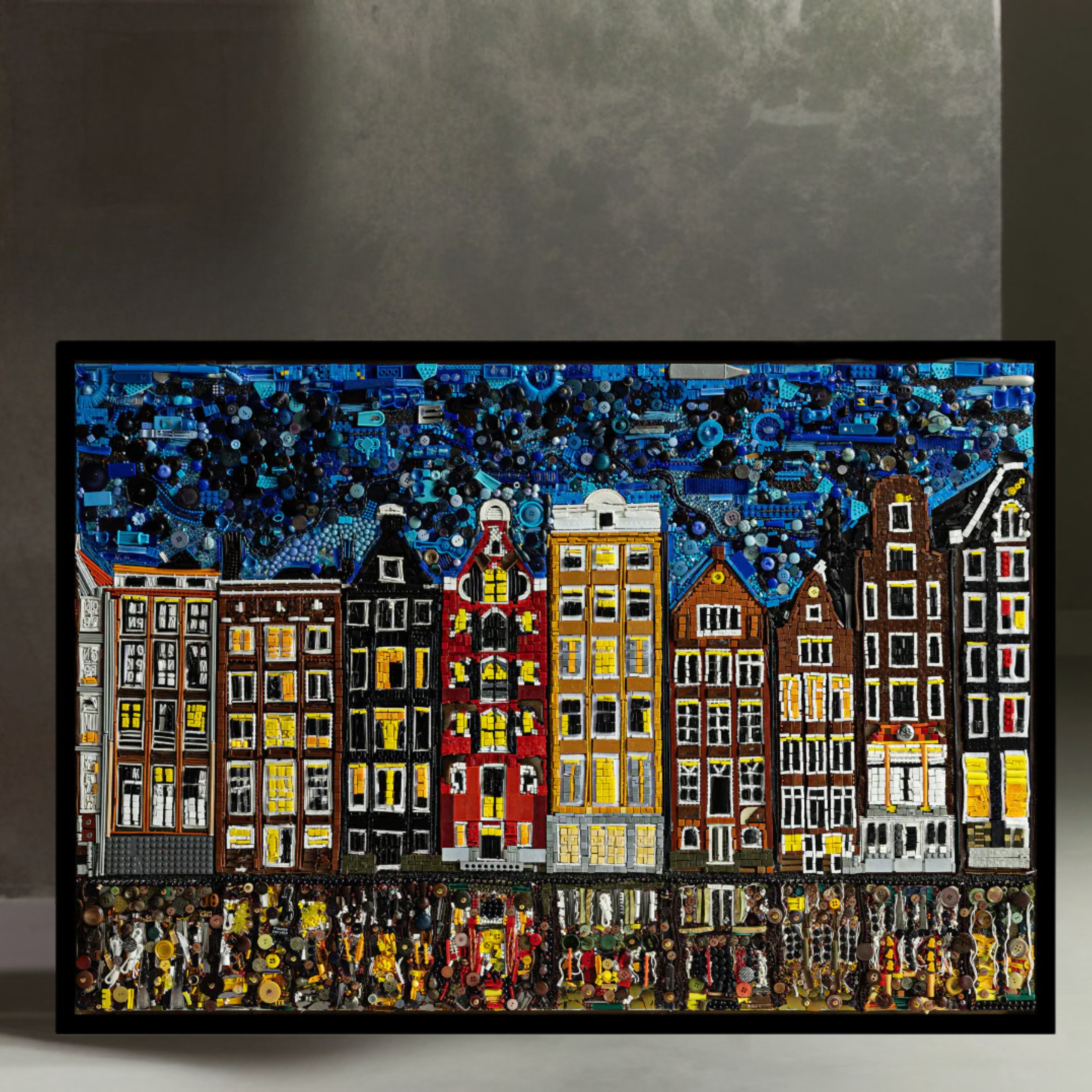 Duurzaam kunstwerk Maaike van Wijk Amsterdam by Night.