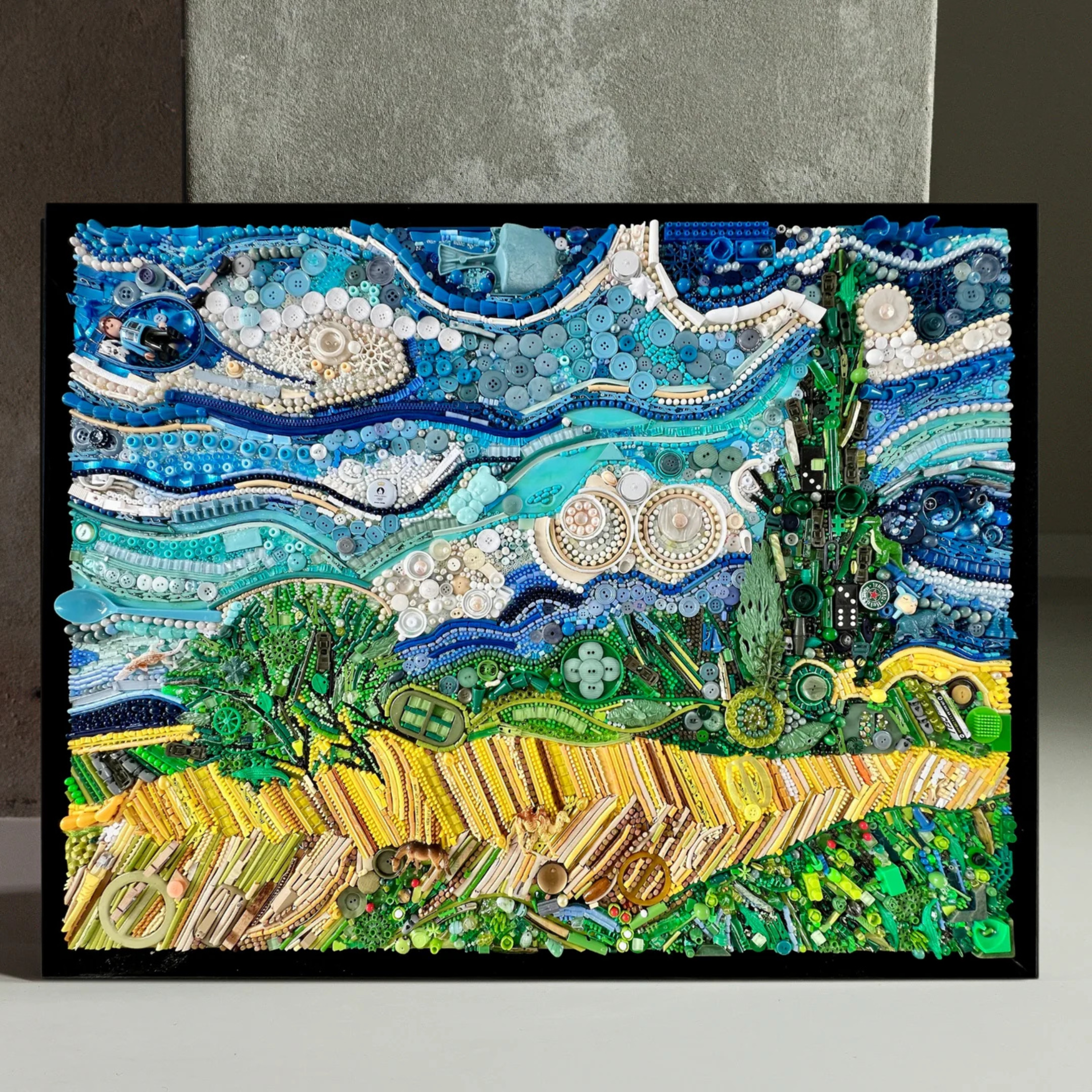 Duurzaam kunstwerk Maaike van Wijk Wheat Field with Cypresses.