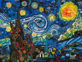 Duurzaam kunstwerk van plastic restmaterialen geïnspireerd op Vincent van Gogh – Starry Night Limited Edition met uniek 3D effect