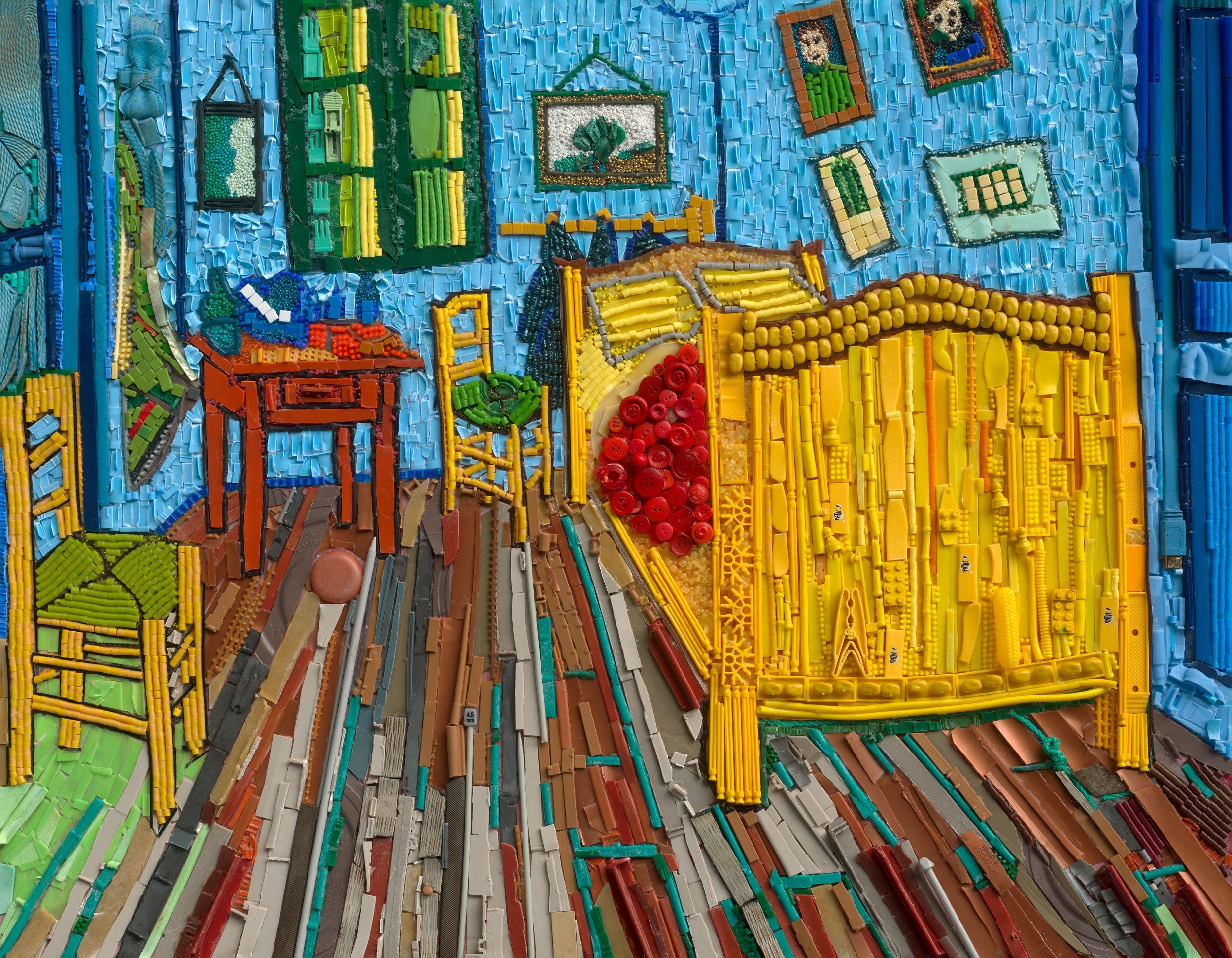 Duurzaam kunstwerk van plastic restmaterialen geïnspireerd op Vincent van Gogh – The Bedroom Limited Edition