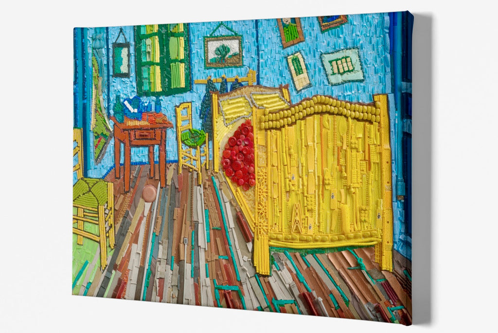 Duurzaam kunstwerk van plastic restmaterialen geïnspireerd op Vincent van Gogh – The Bedroom Limited Edition