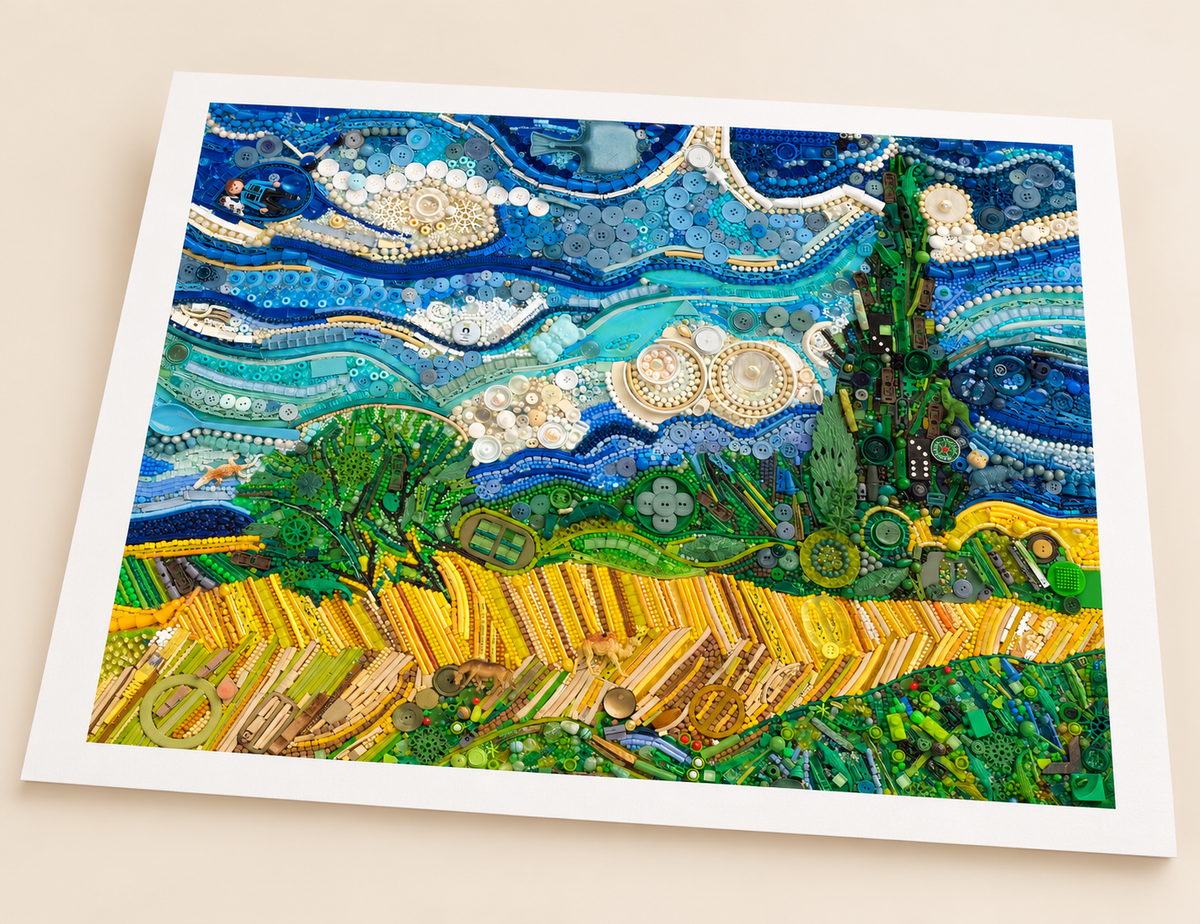 WHEAT FIELD WITH CYPRESSES